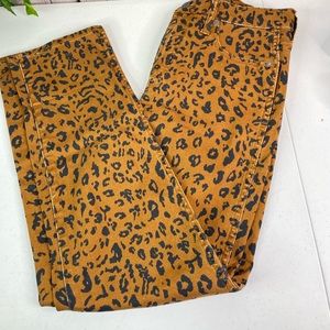 MADEWELL Stovepipe high waisted leopard straight leg JEANS womens 27 New